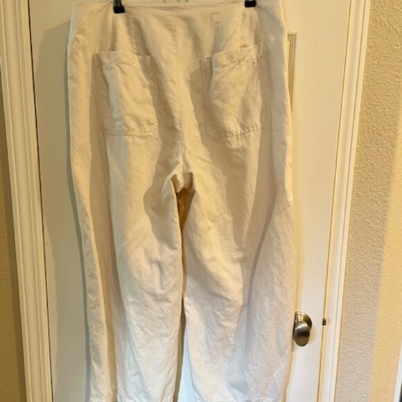 LOFT wide leg linen pants; very good condition, size 14 curvy - Picture 3 of 4